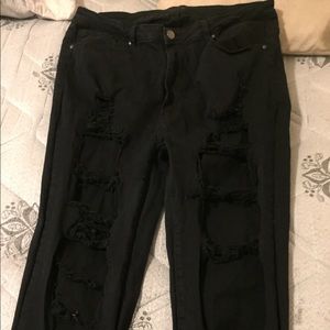 Plus Size Distressed Skinny Jeans